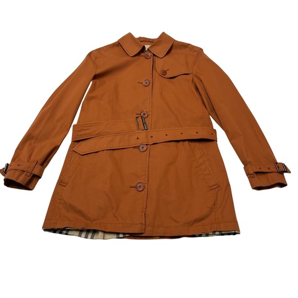 Burberry Josi Trench Coat Orange Nova Check Womens 4 Classic Preppy Old Money - Picture 16 of 16